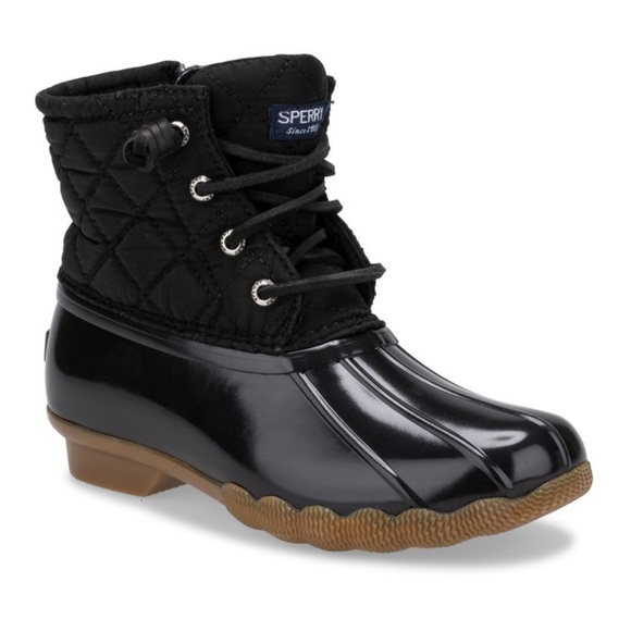 Sperry Saltwater Nylon Quilted Duck Boot Waterproof Lace-Up Rain boot Size 1M - Picture 1 of 16